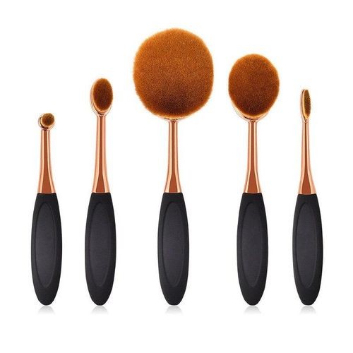 Rose Gold Oval Makeup Brushes Set Flawless Application Liquid Cream Powder Foundation L Make Up Brush Blending Cosmetics Set