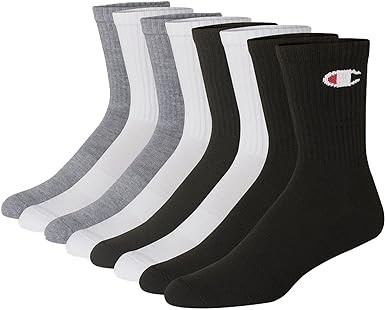 Champion Men's Double Dry Moisture Wicking Crew Socks; 6, 8, 12 Packs Available