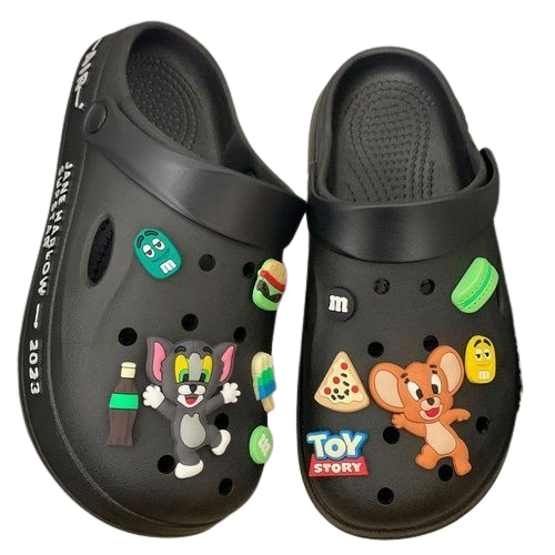 Crocs Men's Slippers Cartoon Hole Shoes Soft Sole Non-slip Thick Sole