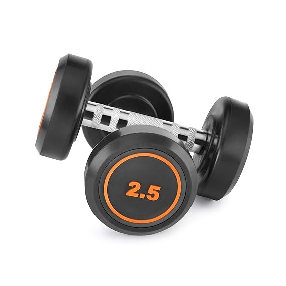 Klikfit Rubber Fixed Dumbbells, 2.5 KG (Black) (2.5kg x 2pcs)