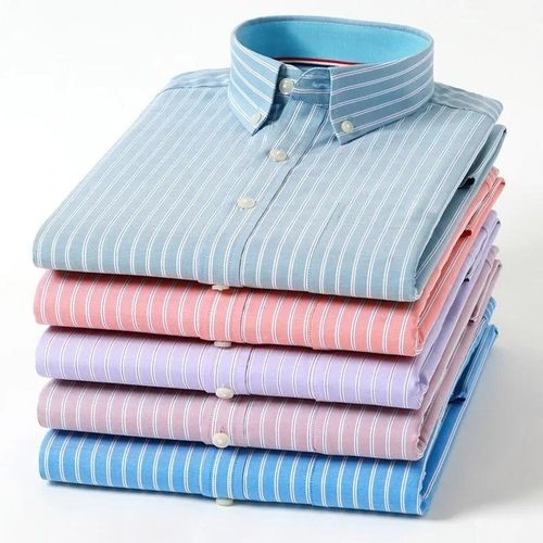 5 Pieces Of Mens Gentle Stripped Office Designer Shirts Long Sleeved - Multi Colors