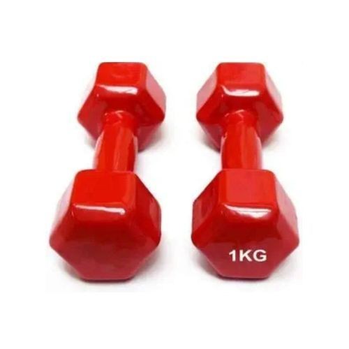 A Pair Of 1kg Vinyl Dumbbells - Red