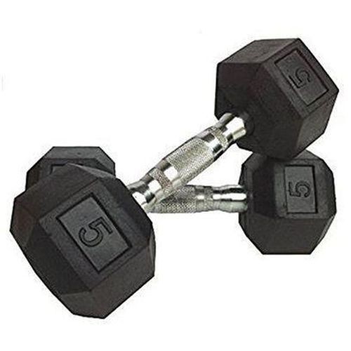 Pair Of 5Kg Gym Weight Dumbbells - Black