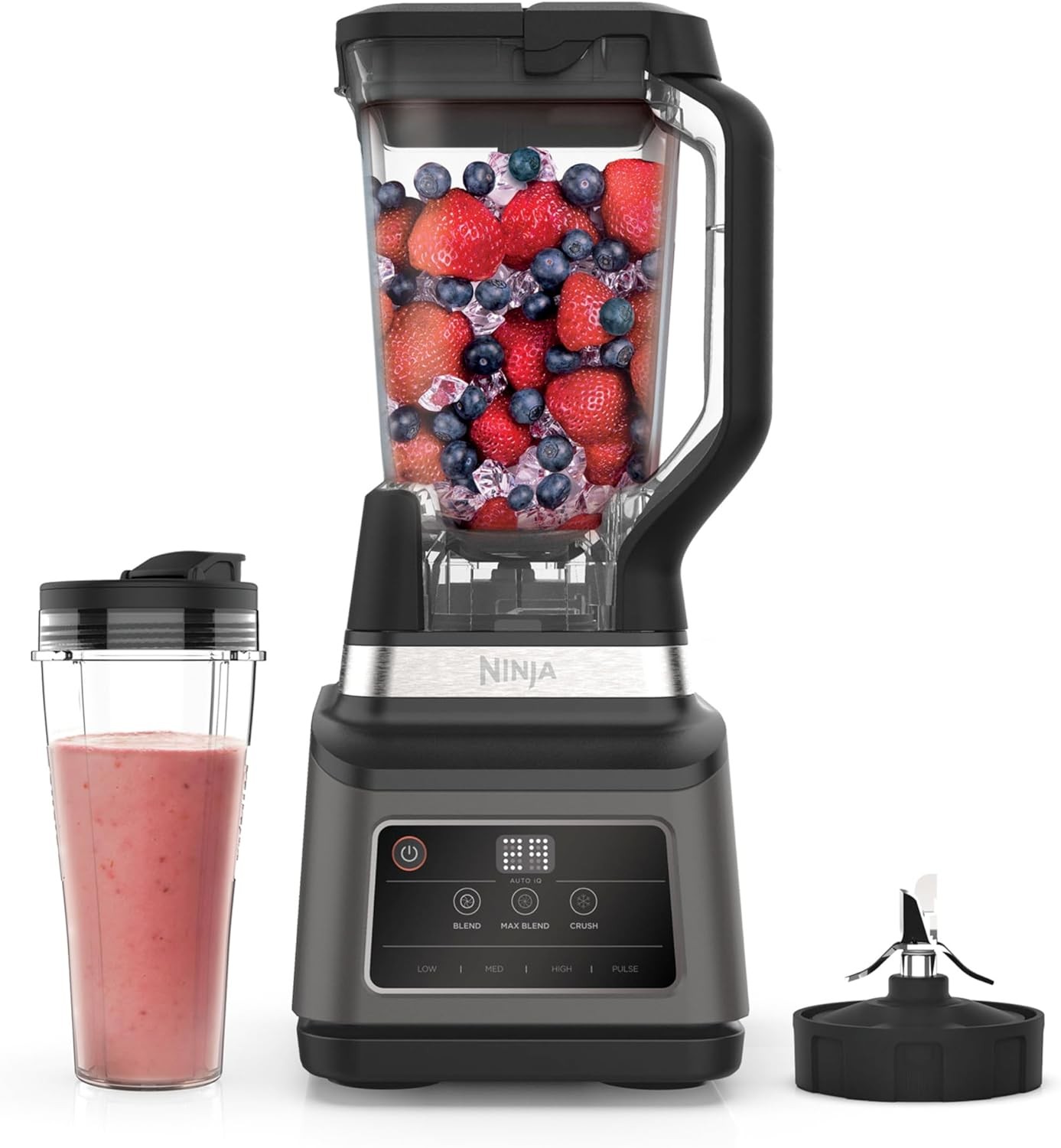 Ninja 2-in-1 Blender with 3 Automatic Programs; Blend, Max Blend, Crush, and 4 Manual Settings, 2.1L Jug & 700ml Cup, 1200W, Dishwasher Safe Parts