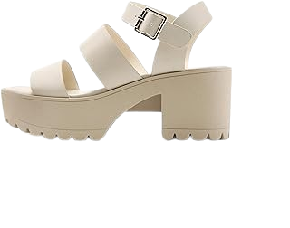 Soda ACCOUNT ~ Women Open Toe Two Bands Lug sole Fashion Block Heel Sandals with Adjustable Ankle Strap