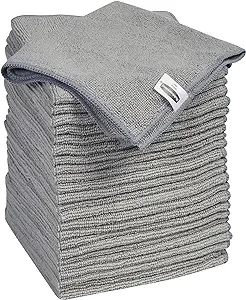 Microfiber Cloth Towels, 24 Pack, 14"x14", Non-Scratch, Reusable/Washable for Cleaning/Wiping/Polishing for Home/Kitchen/Car