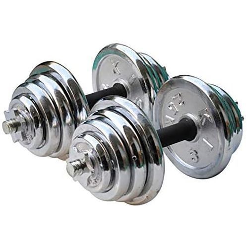 30kg Chrome Anti Rust Dumbbells Set -Silver