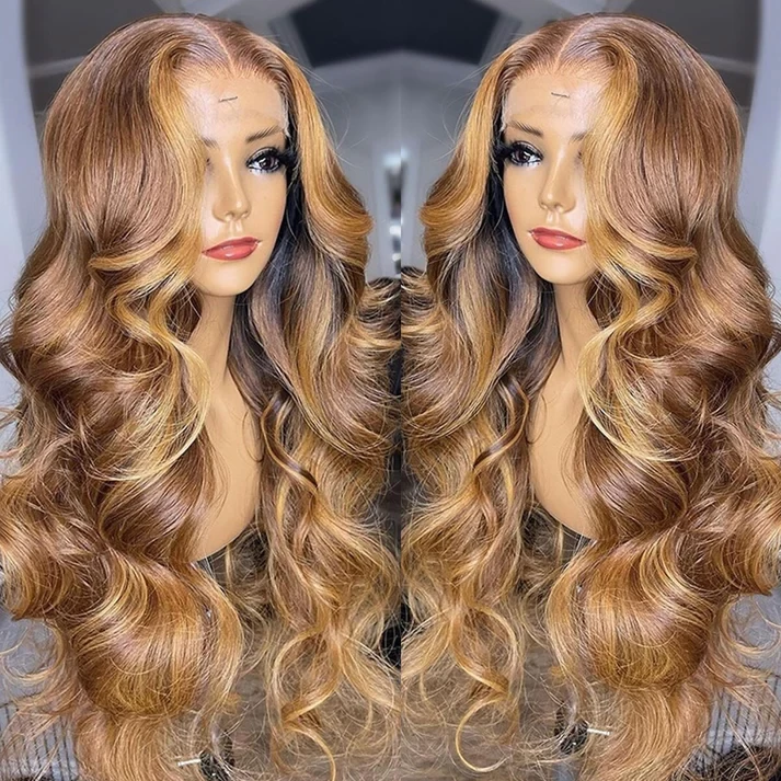 Ombre Brazilian Body Wave 13x6 Transparent Lace Front Virgin Human Hair Wig