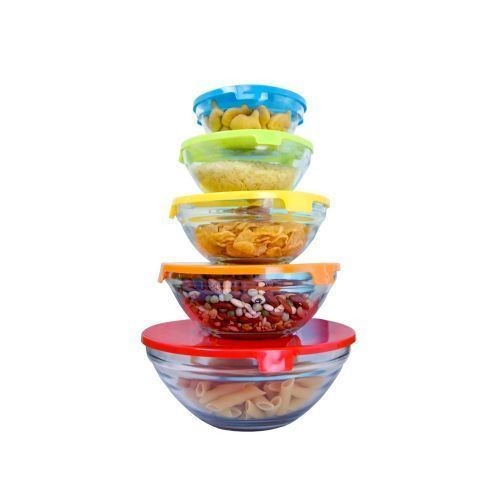 5 Pcs Glass Cooking Bowl Set