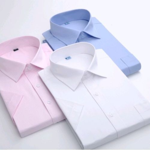 3 Pack Men's Long Sleeve Formal Shirts - Blue,White,Pink