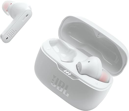 JBL Tune 230NC TWS - True Wireless In-Ear Headphones, Active Noise Cancelling with Smart Ambient, JBL Pure Bass Sound, 4 mics for perfect voice calls, IPX4, 40Hrs of battery life (White)