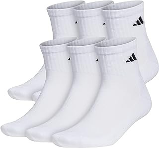 adidas Men's Athletic Cushioned Quarter Socks (with Arch Compression for a Secure Fit (6-Pair)