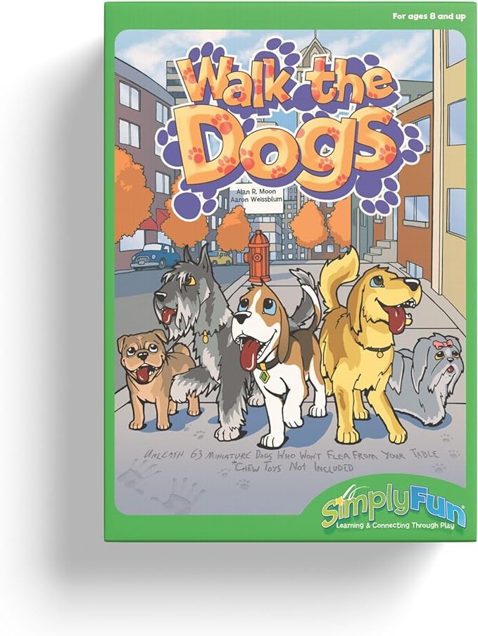 SimplyFun Walk The Dogs Math Game - One of The Most Fun Games for Kids Ages 8 and Up - Play to Practice Counting & Sorting- 2 to 5 Players