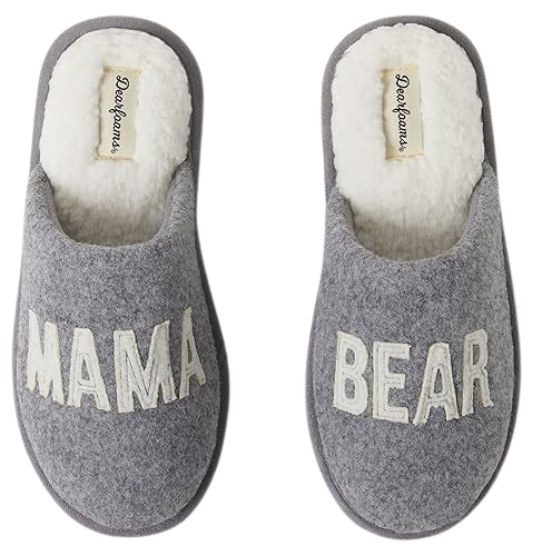 Dearfoams Women's Gifts for Mom Cute Cozy Mothers Day Mama Bear Slipper