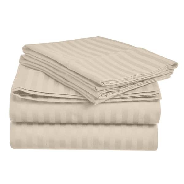 6*6 Strips Double Cotton-Satin Bed sheets.