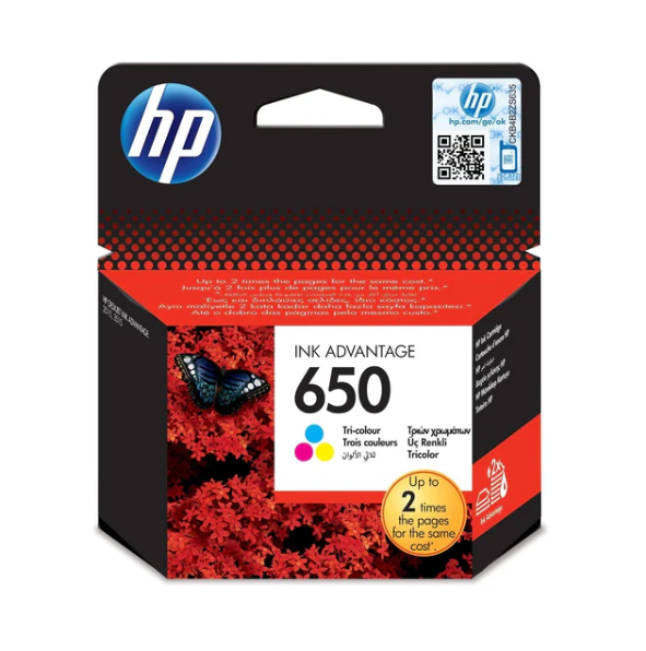 HP 650 Original Colour Ink Print Cartridge CZ102AK