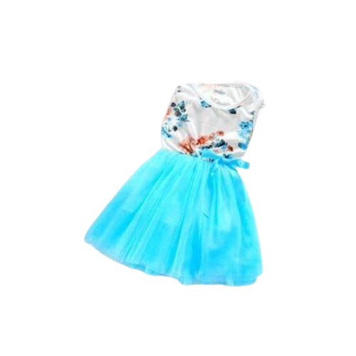 Summer Girl Floral Vest Skirt Baby Dance Dress - Light Blue