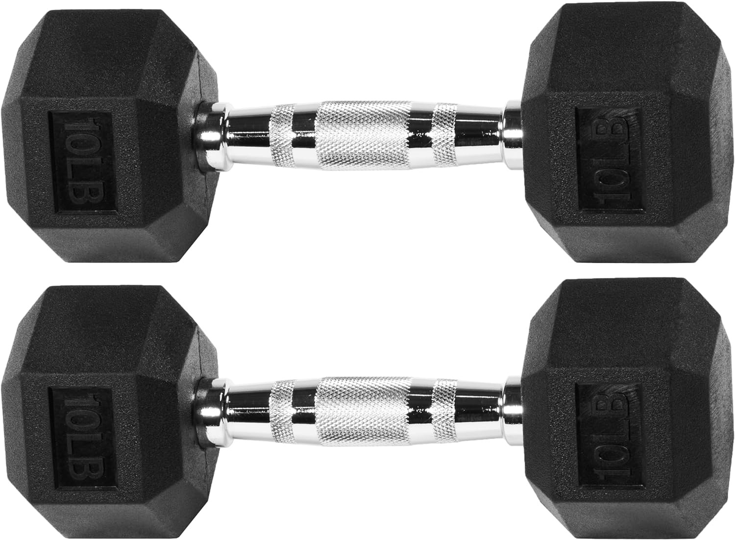 Signature Fitness Premium Rubber Encased Hex Dumbbell, Pairs