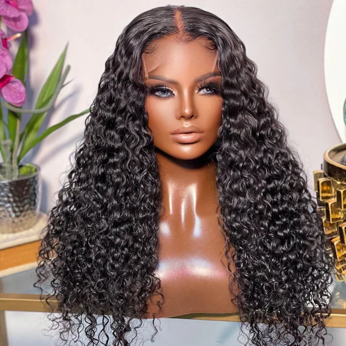 Curly Raw Indian Human Hair 13x4 HD Full Lace Frontal Wig