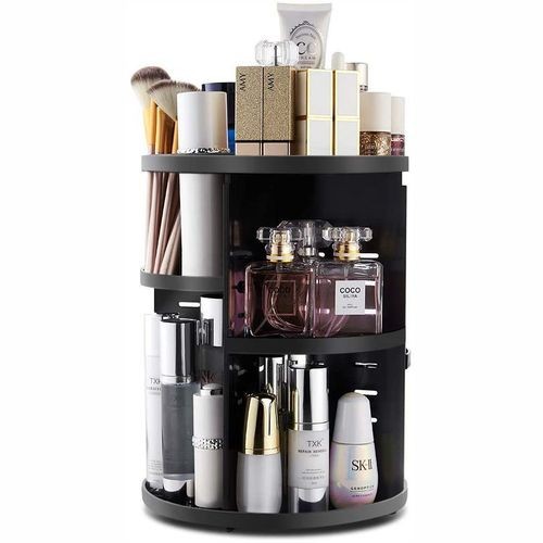 Makeup Organizer Durable 360 Degree Rotating Black