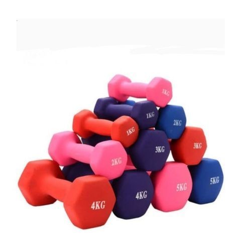 A Pair Of 5kg Vinyl Dumbbells - Multicolor