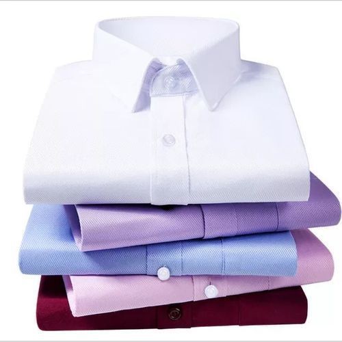 Mens Official Shirts Cotton Long Sleeve 5 Pieces - Multicolor, Color May Vary