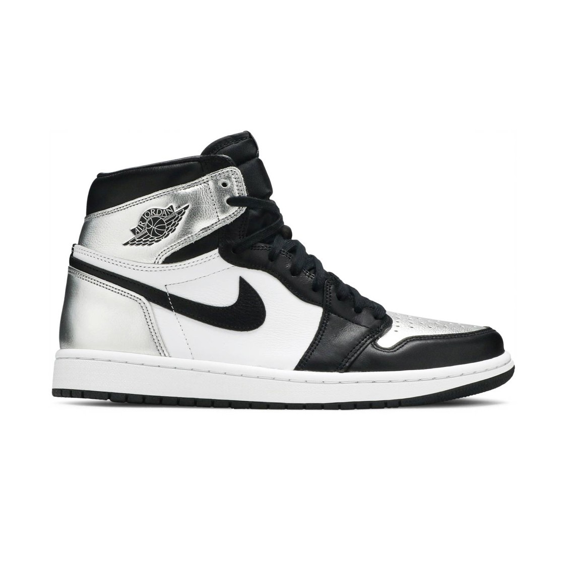 Imported Nike Air Jordan 1 Mid Silver Toe Shoes For Men