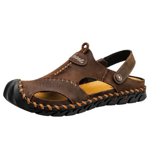 Big Size Mens Sling Back Sandals-Brown