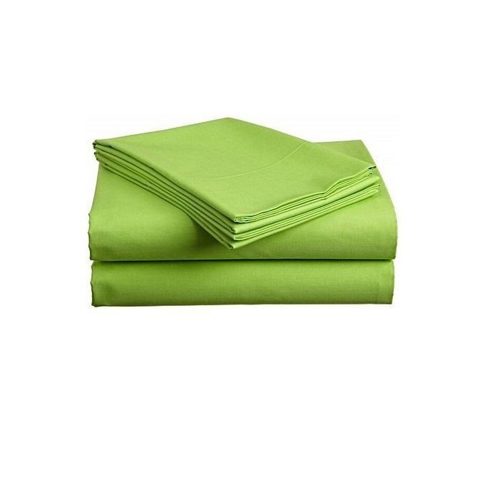 6*6 Cotton Bedsheets with 2Pillowcases - Lemon Green