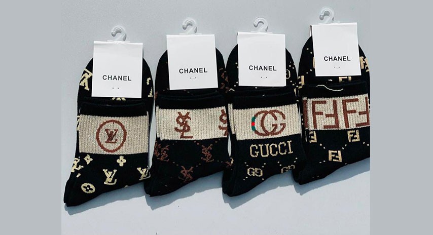 Louis Vuitton-labeled socks