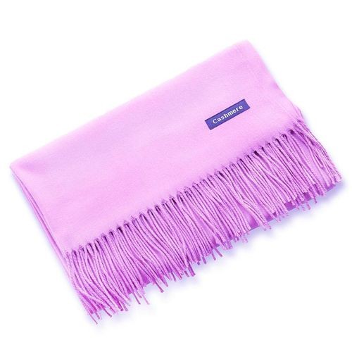 Generic Winter Scarf Solid Women Wool Cashmere Scarves Warm Hijabs Purple