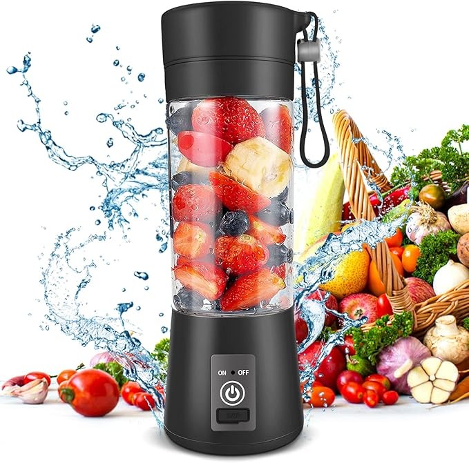 Portable Rechargable Usb Mini Blender Juicer 380ml -Multicolor