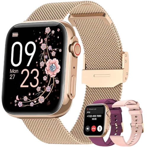 Smart Watches for Women, 1.91" HD Fitness Tracker Watch with Blood Pressure/Heart Rate Monitor, Bluetooth 5.3 Make Calls Smart Watch for Android/iOS Phones, IP68 Waterproof Fitness Watch for Women