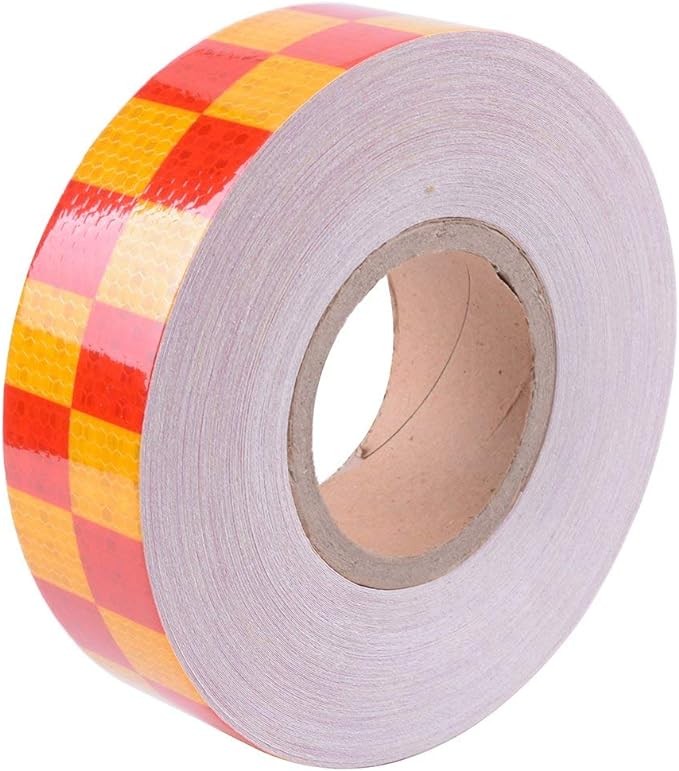 Reflective Safety Tape - 2"x 16ft (5CM x 5M), Orange Red, Adhesive Conspicuity Sticker Roll