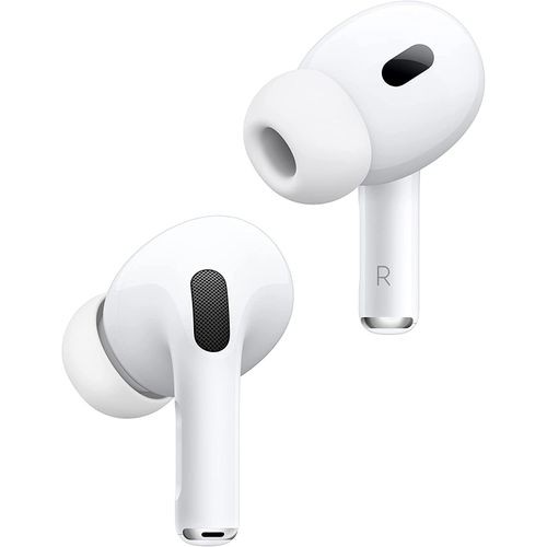 Wireless earbuds in white, the Apple AirPods Pro (2nd Generation)