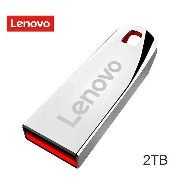 Lenovo 2TB USB Flash Drive - Mini Metal Memory Stick, Creative Business Gift, High-Capacity Silver Storage U Disk