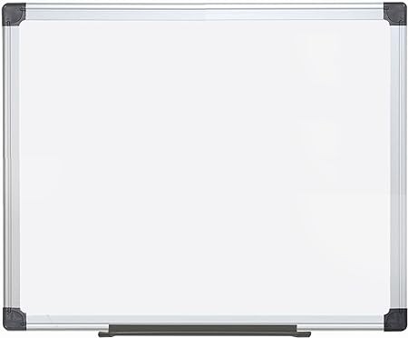 MasterVision Maya Series Double Sided Melamine Dry Erase White Board with Snap-On Marker Tray, 18" x 24", Aluminum Frame