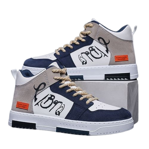 Men's Fashion Popular High Top Board Shoes - Multicolor