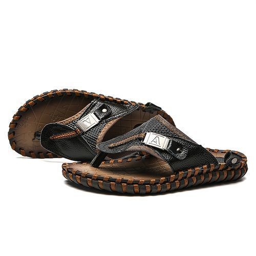 Men's Leather Open Toe Casual Beach Sandals