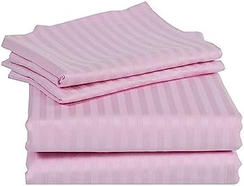 6*6 Strips Double Cotton-Satin Bed sheets.