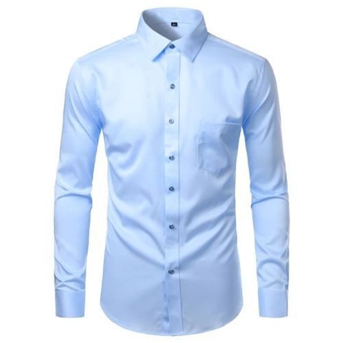 Men's Long Sleeve Slim Shirt - Sky Blue