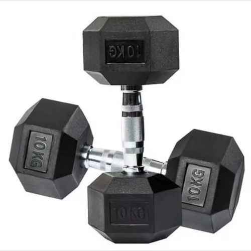 2Pcs Weight Lifting Fitness Exercise Dumbbells-Black/Silve