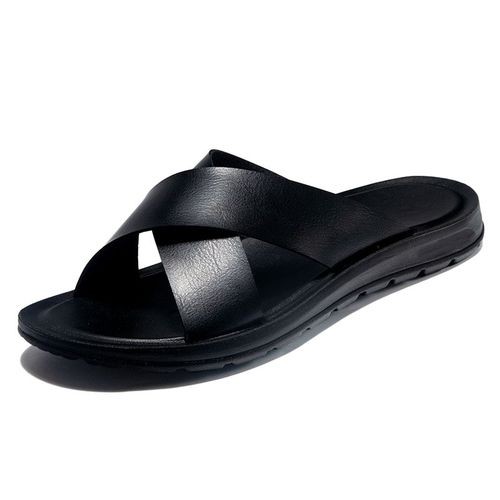 Summer Sandals Men Leather Classic Roman Open-toed Slipper Outdoor Beach