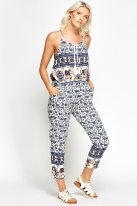 mixed colored jump suit