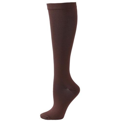 Multicolor Sports Compression Socks Fitness Calf Socks Outdoor Cycling Compression Socks Running Sports Socks Socks Brown polyester flat panel l/xl