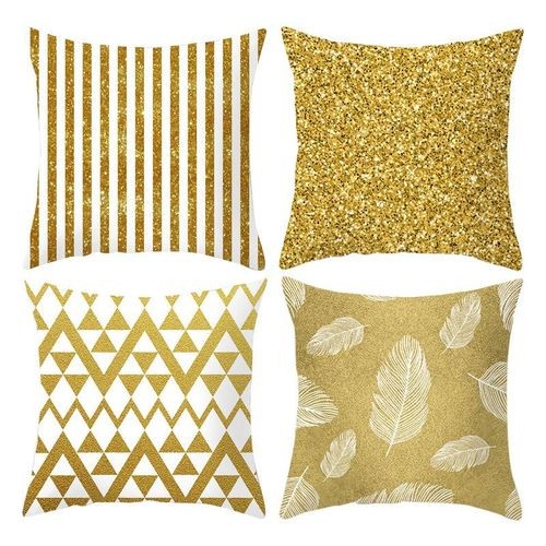 4Pcs Nordic Modern Abstract Geometric Gold