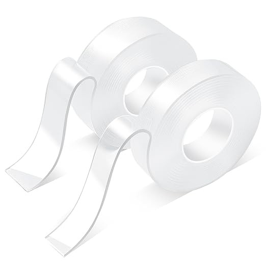 Heavy Duty Double Sided Nano Mounting Tape (2 Rolls, Total 19.68 FT)